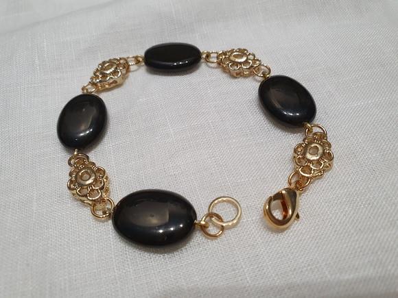 Pulseira de Pedra Natural Ônix