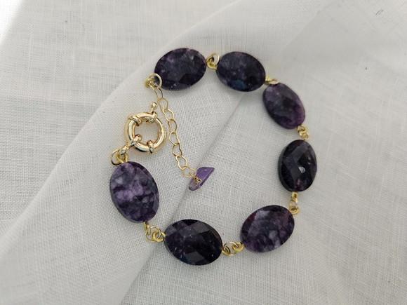 Pulseira de Pedras Naturais Ametista