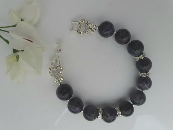 Pulseira de Pedras Naturais Ametista