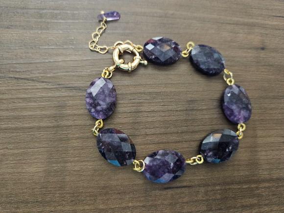 Pulseira de Pedras Naturais Ametista