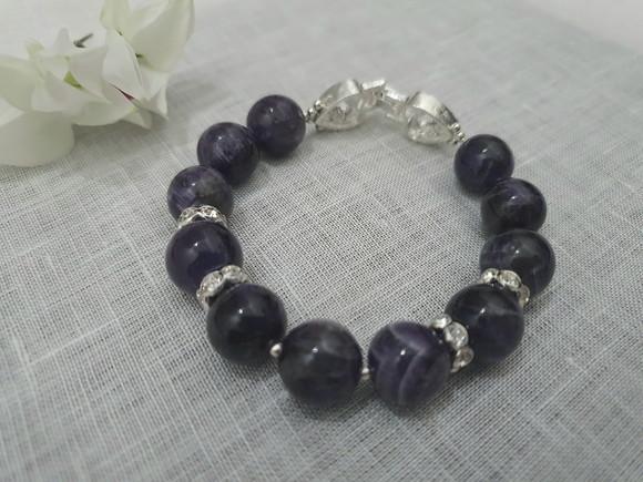 Pulseira de Pedras Naturais Ametista