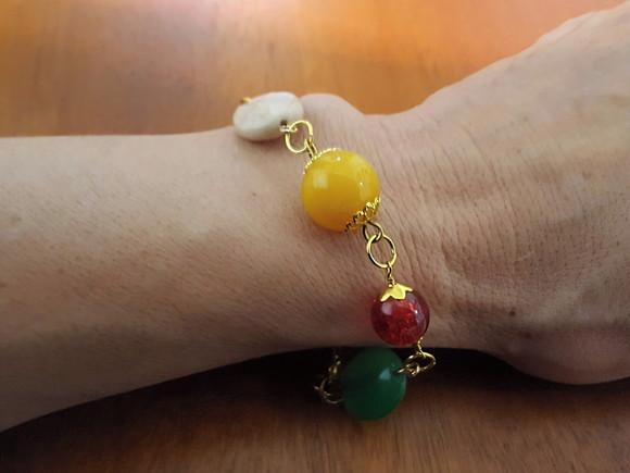 Pulseira de Pedras Naturais Coloridas