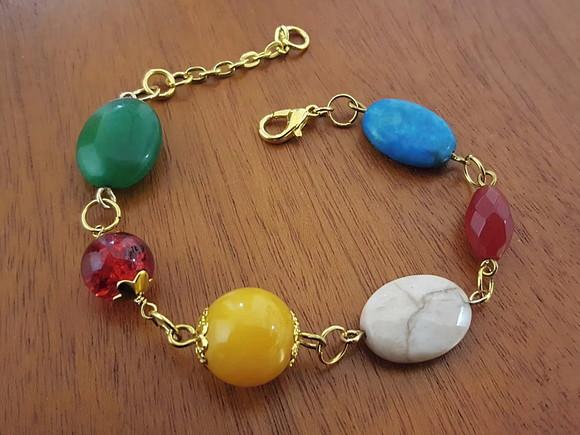 Pulseira de Pedras Naturais Coloridas