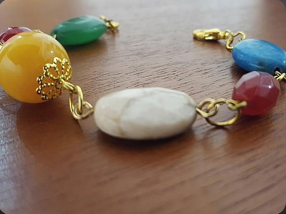 Pulseira de Pedras Naturais Coloridas