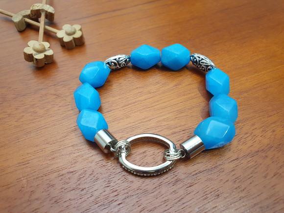 Pulseira de Pedras Naturais Jade Celeste