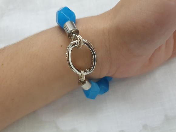 Pulseira de Pedras Naturais Jade Celeste