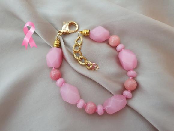 Pulseira de Pedras Naturais Jade e Morganite