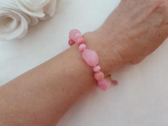 Pulseira de Pedras Naturais Jade e Morganite