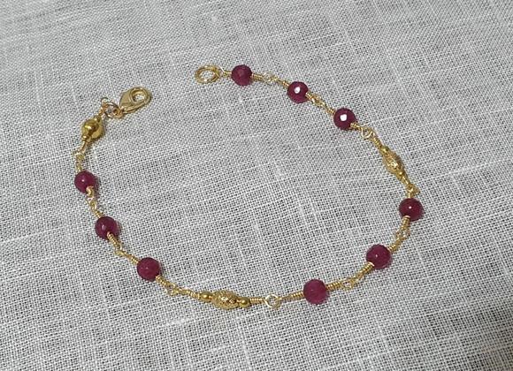 Pulseira de Pedras Naturais Jade Rubi