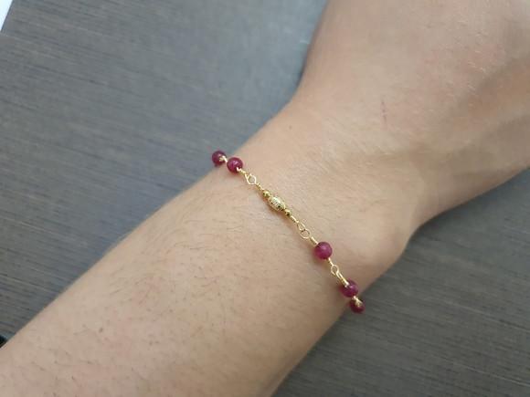 Pulseira de Pedras Naturais Jade Rubi