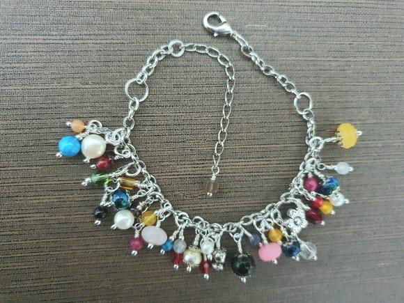 Pulseira de Pedras Naturais Multicoloridas