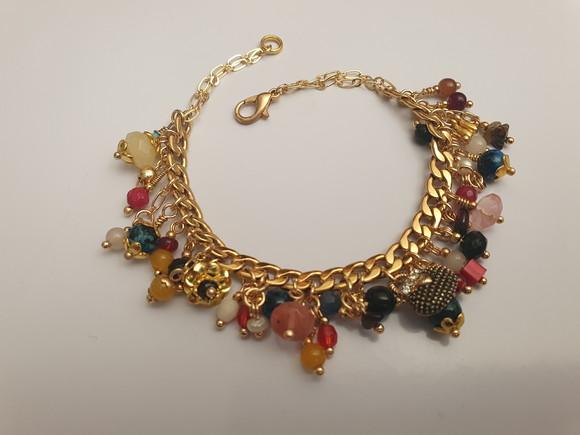 Pulseira de Pedras Naturais Multicoloridas