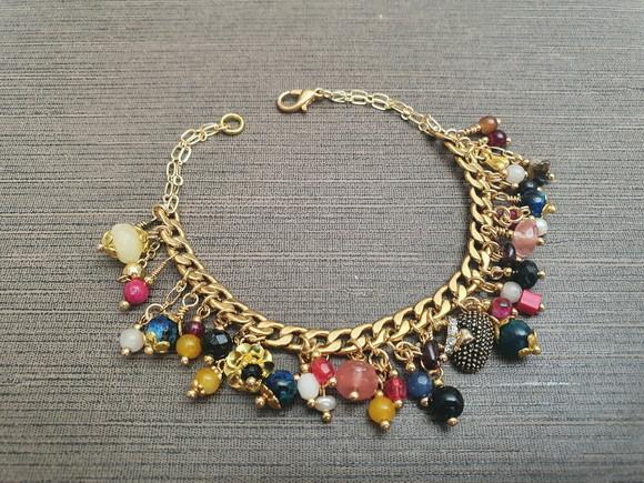 Pulseira de Pedras Naturais Multicoloridas