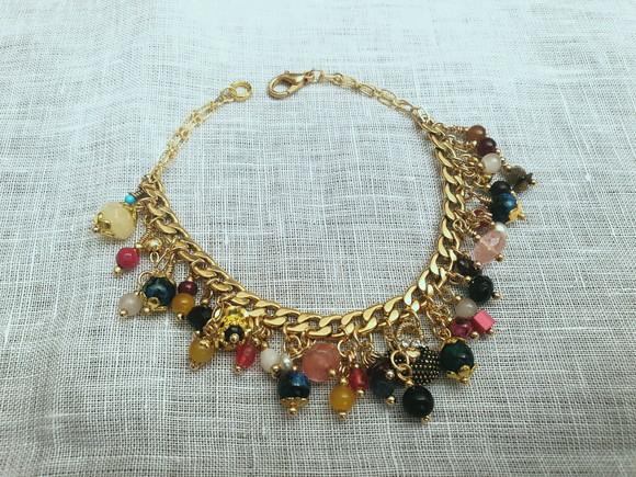 Pulseira de Pedras Naturais Multicoloridas