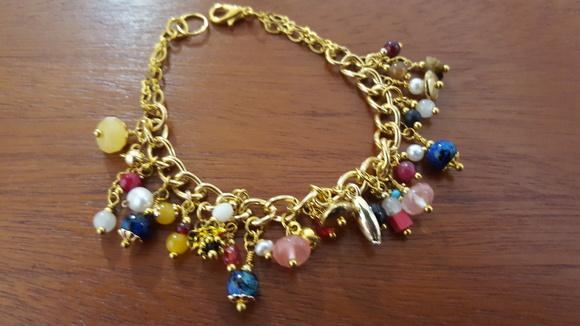 Pulseira de Pedras Naturais Multicoloridas