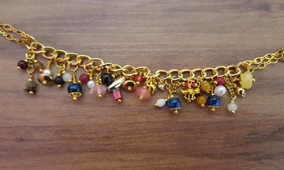 Pulseira de Pedras Naturais Multicoloridas