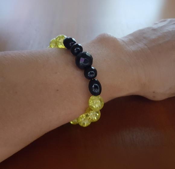 Pulseira de Pedras Naturais Ônix e Cristais Fusion