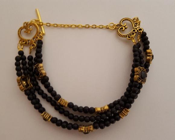 Pulseira de Pedras naturais/ouro velho