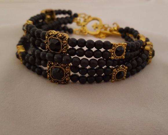 Pulseira de Pedras naturais/ouro velho