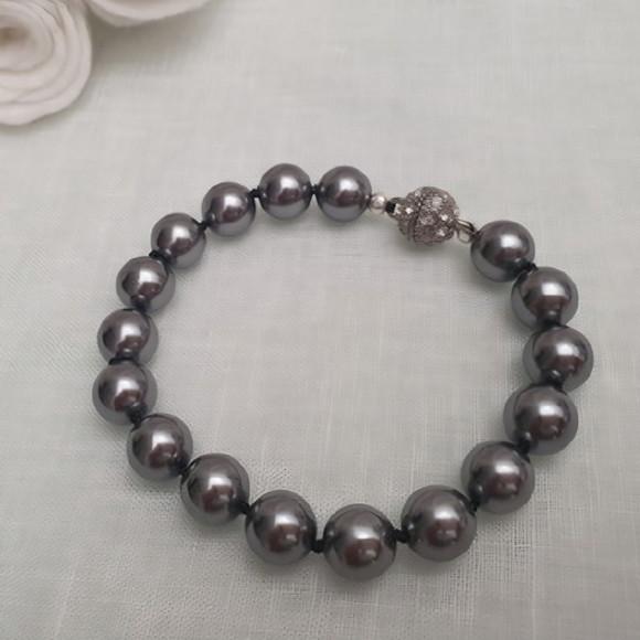 Pulseira de Pérolas Shell Grafite