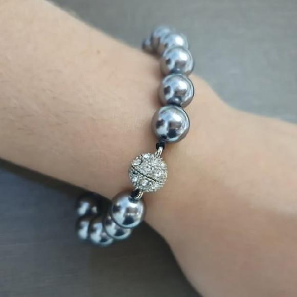 Pulseira de Pérolas Shell Grafite