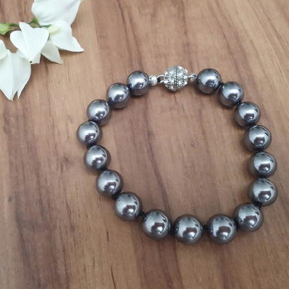 Pulseira de Pérolas Shell Grafite