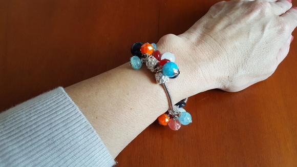 Pulseira de Prata e Pedras Naturais