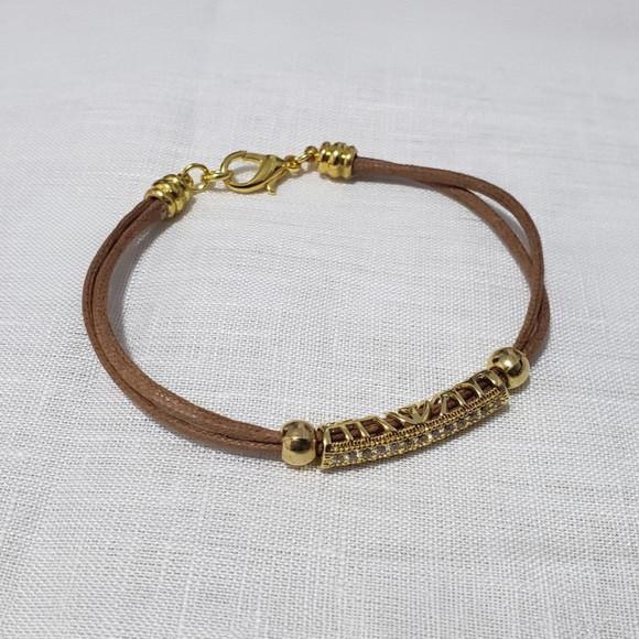 Pulseira Dourada Banhada com Mini Cristais Incolores