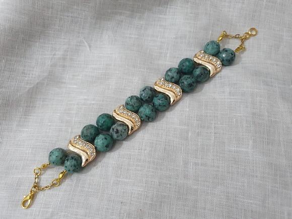 Pulseira Dourada de Pedras Naturais