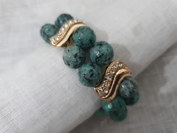 Pulseira Dourada de Pedras Naturais