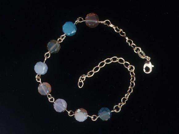 Pulseira Dourada E Cristais Coloridos
