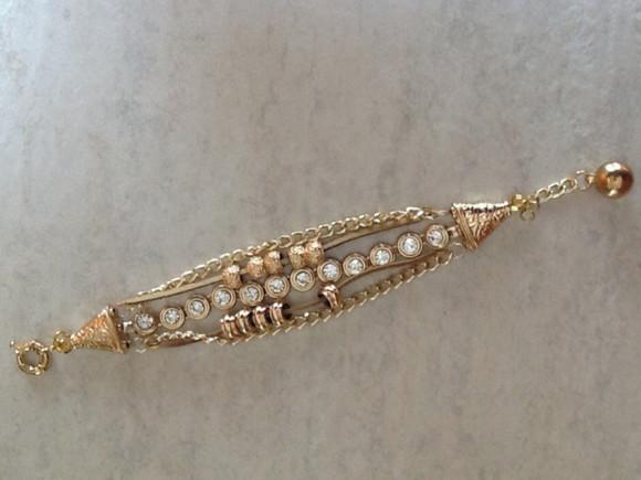 Pulseira Rose com Zircônias e Couro