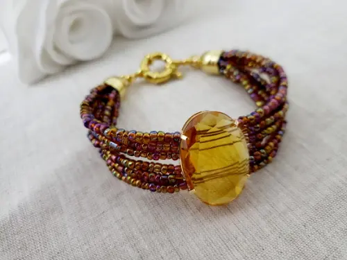 Bracelete Banhado de Cristal Citrino