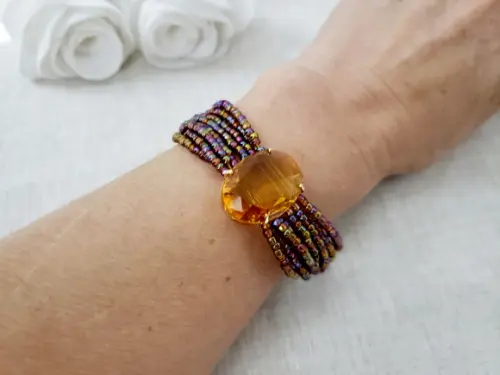 Bracelete Banhado de Cristal Citrino