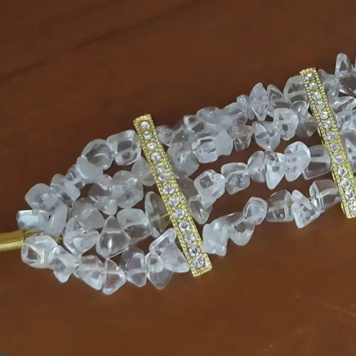 Bracelete Dourado com Cristais Incolores