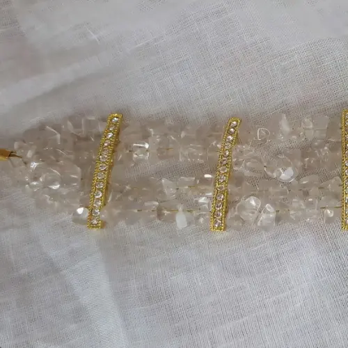 Bracelete Dourado com Cristais Incolores