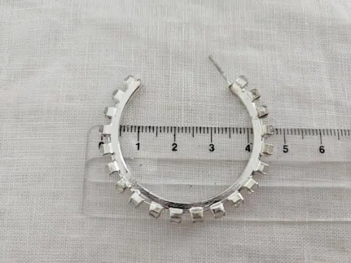 Brinco Argola Prata com Cristais Transparentes