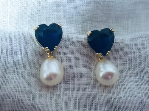Brinco Banhado com Cabochão e Pérola