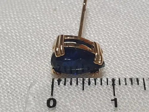 Brinco Banhado com Cristal Azul Bic