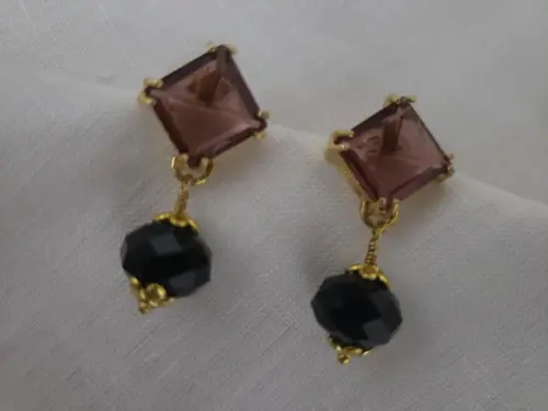 Brinco Banhado com Cristal Rubilita