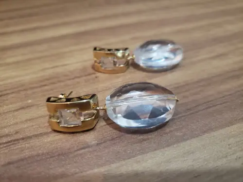 Brinco Banhado com Zircônia e Pingente Cristal