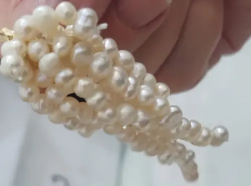 Brinco de Pérolas Naturais em Forma de Cascata