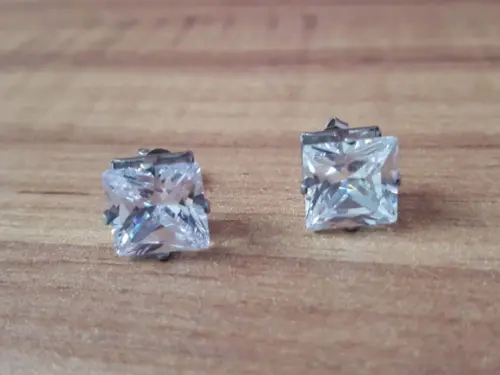 Brinco de Prata com Cristal Transparente