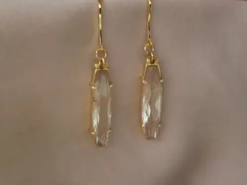 Brinco Gancho com Quartzo Rutilado