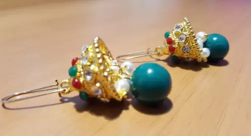 Brinco Gancho de Strass, Cristais e Pérolas