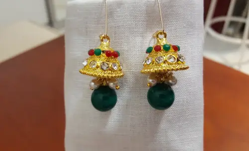 Brinco Gancho de Strass, Cristais e Pérolas