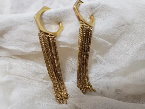 Brinco Pino Banhado com Franjas de Corrente