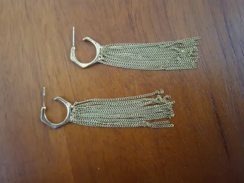 Brinco Pino Banhado com Franjas de Corrente