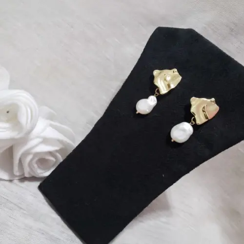 Brinco Pino Banhado com Pérola de Água Doce