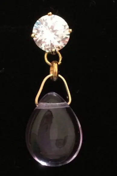 Brinco Pino Banhado com Zircônia e Cristal Lavanda